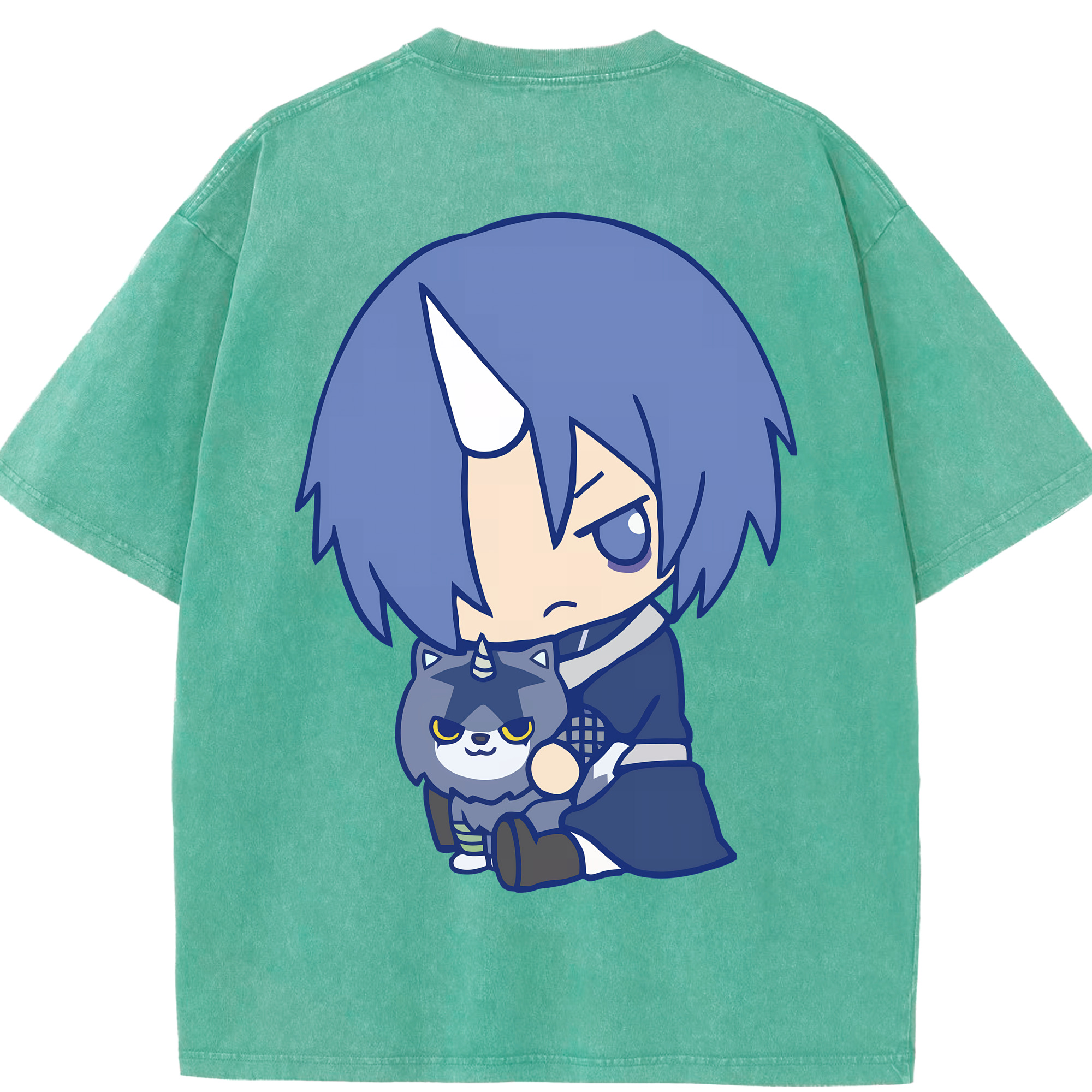 （画像用） 転スラ Regarding Reincarnated to Slime 綿100% ヴィンテージ風 半袖Tシャツ（背面プリント）